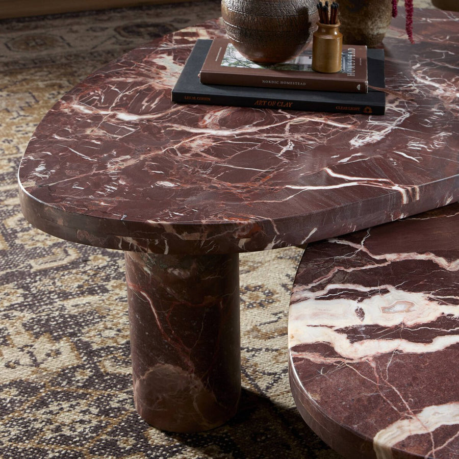 ZION COFFEE TABLE - MERLOT MARBLE
