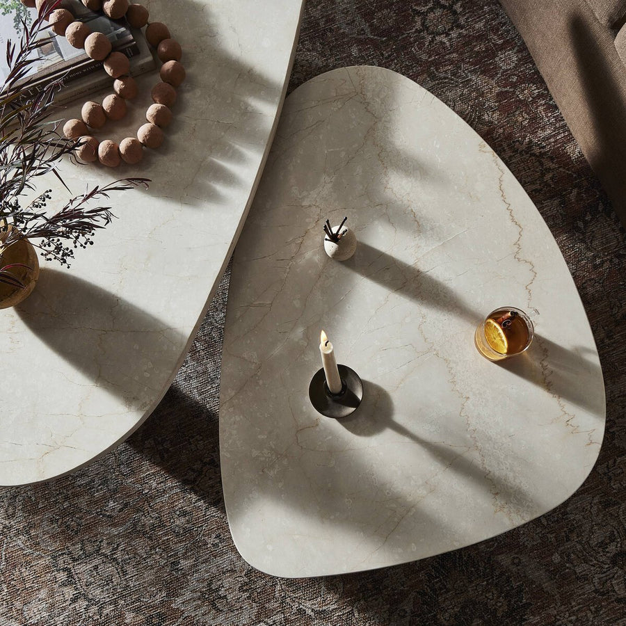 ZION COFFEE TABLE - CREAM MARBLE