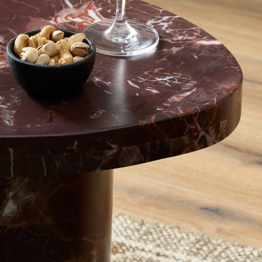 ZION ACCENT TABLE - MERLOT MARBLE