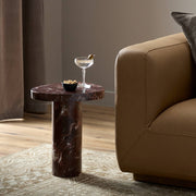 ZION ACCENT TABLE - MERLOT MARBLE