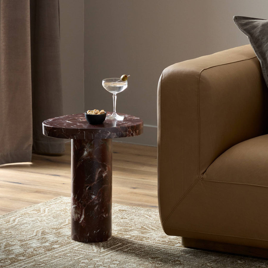 ZION ACCENT TABLE - MERLOT MARBLE