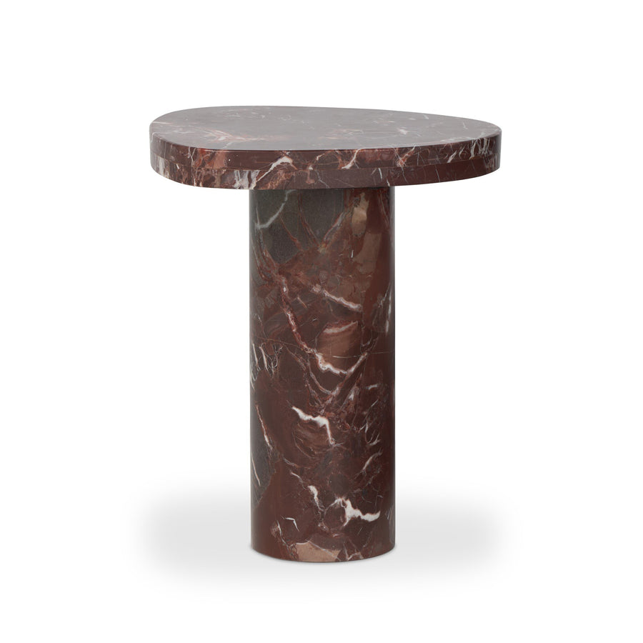 ZION ACCENT TABLE - MERLOT MARBLE