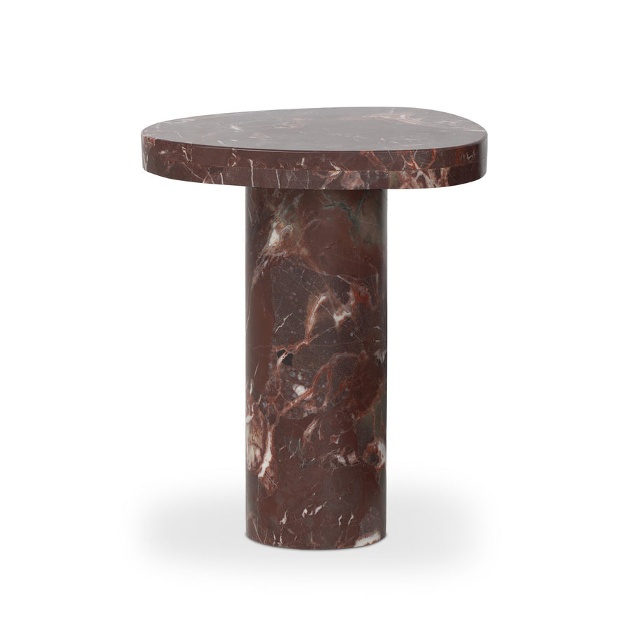 ZION ACCENT TABLE - MERLOT MARBLE