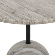 VIOLA END TABLE - ANTIQUE WHITE MARBLE