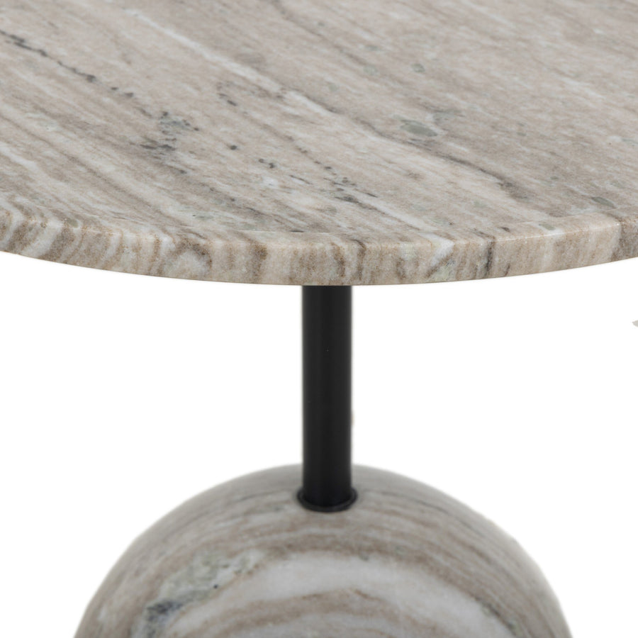 VIOLA END TABLE - ANTIQUE WHITE MARBLE