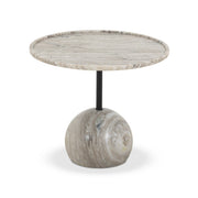 VIOLA END TABLE - ANTIQUE WHITE MARBLE