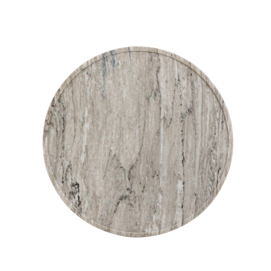 VIOLA END TABLE - ANTIQUE WHITE MARBLE