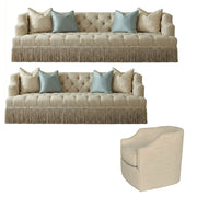 CELESTE LIVING SET - TWO SOFAS & TWO CHAIRS  - SAND BLUE