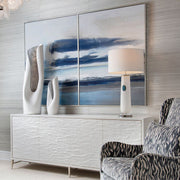 ROUNDED CERULEAN TABLE LAMP