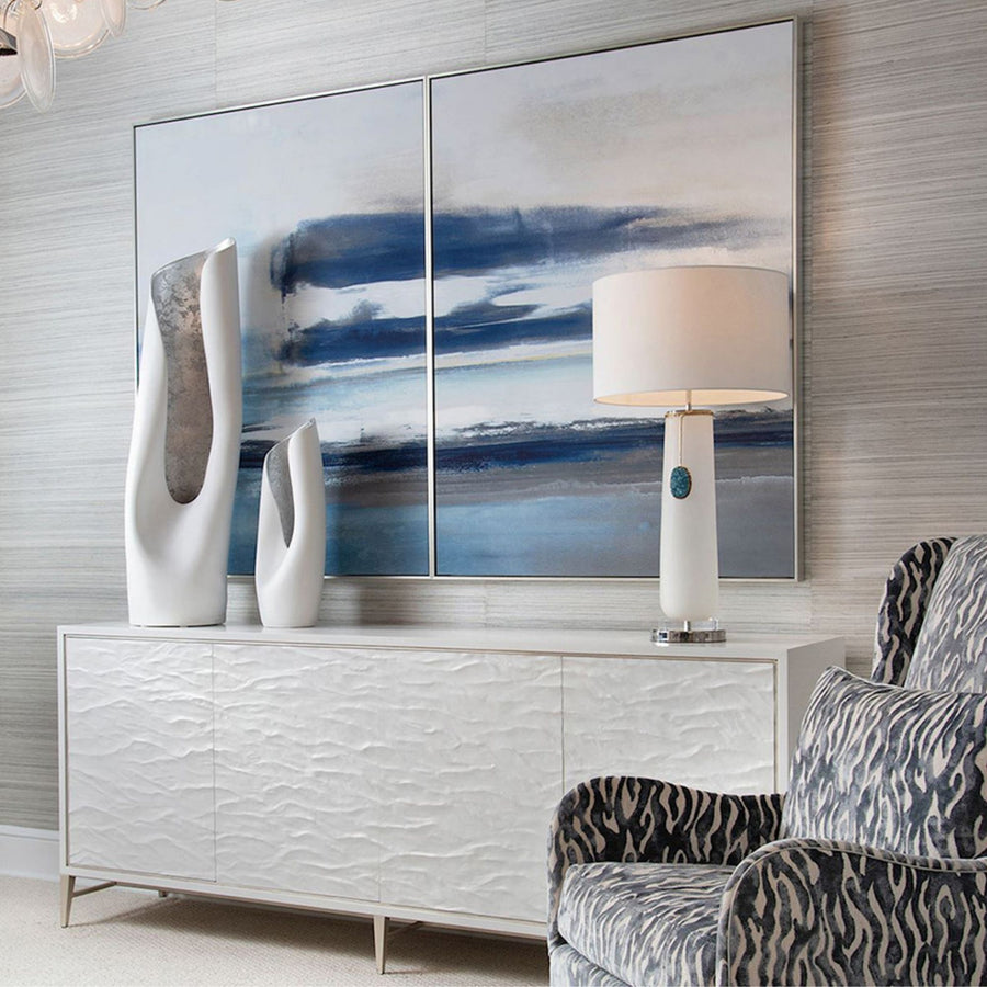 ROUNDED CERULEAN TABLE LAMP