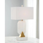 EMERALD-CUT ALABASTER TABLE LAMP