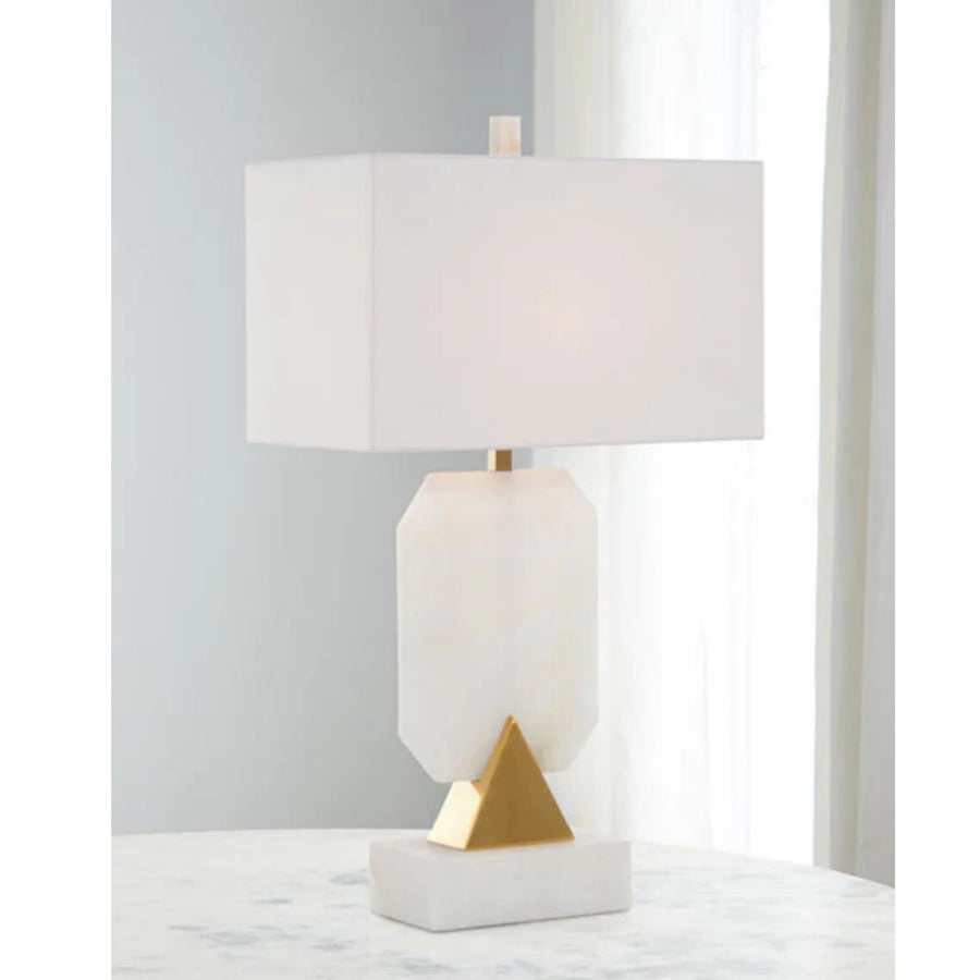 EMERALD-CUT ALABASTER TABLE LAMP