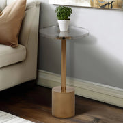 TALIA ACRYLIC AND MARBLE ACCENT TABLE
