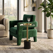 ELISIA ACRYLIC AND MARBLE ACCENT TABLE