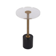 ELISIA ACRYLIC AND MARBLE ACCENT TABLE