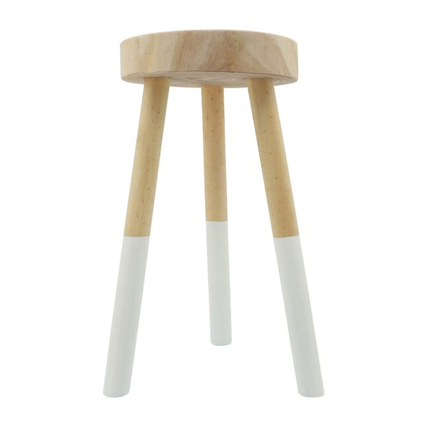 WOODEN 22" 2-TONE STOOL, BROWN