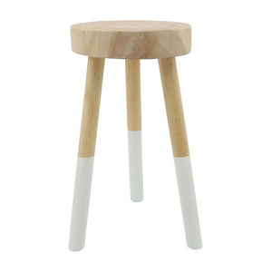 WOODEN 22" 2-TONE STOOL, BROWN