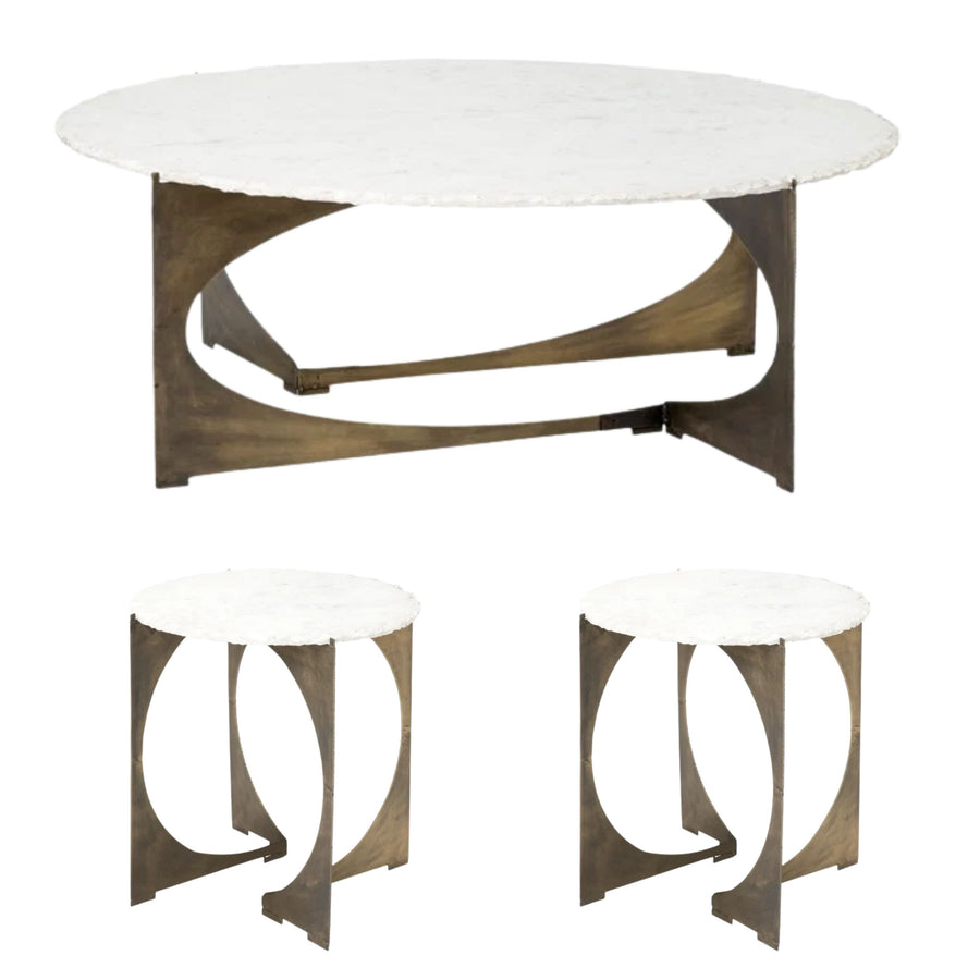 REINHOLD ROUND COFFEE TABLE SET
