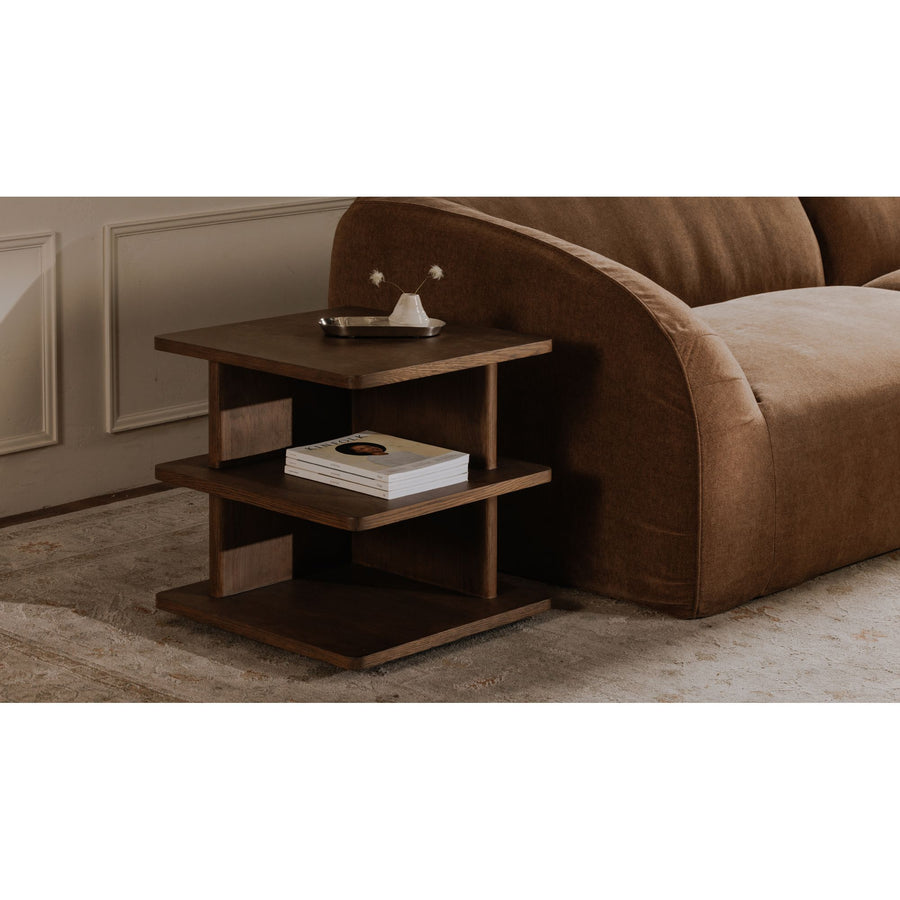 CASEY SIDE TABLE - DARK BROWN