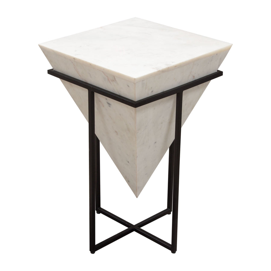 VECTOR LARGE ACCENT TABLE WHITE MARBLE