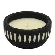 WOOD 6" AZTEC BOWL CANDLE, BLACK 90OZ