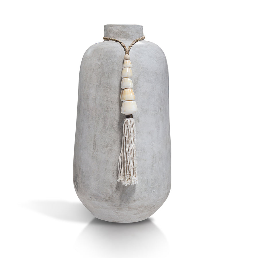 STATELY BOTTLE VASE WITH TASSEL