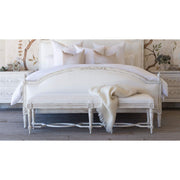 WHITE LINEN KING CONSTANCE BENCH