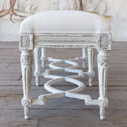 WHITE LINEN KING CONSTANCE BENCH