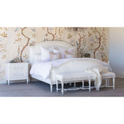 WHITE LINEN KING CONSTANCE BENCH