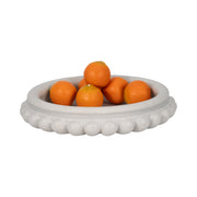 WINDSOR CARVED MARBLE TRAY , WHITE