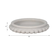 WINDSOR CARVED MARBLE TRAY , WHITE