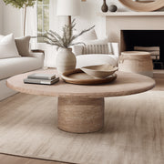 WINSTON TRAVERTINE STONE COFFEE TABLE