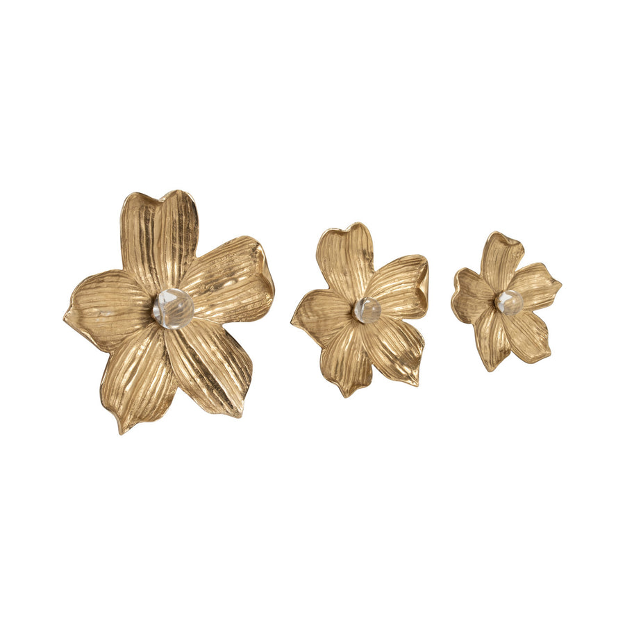 ROMMIE GOLD WALL FOLWERS - SET OF 3