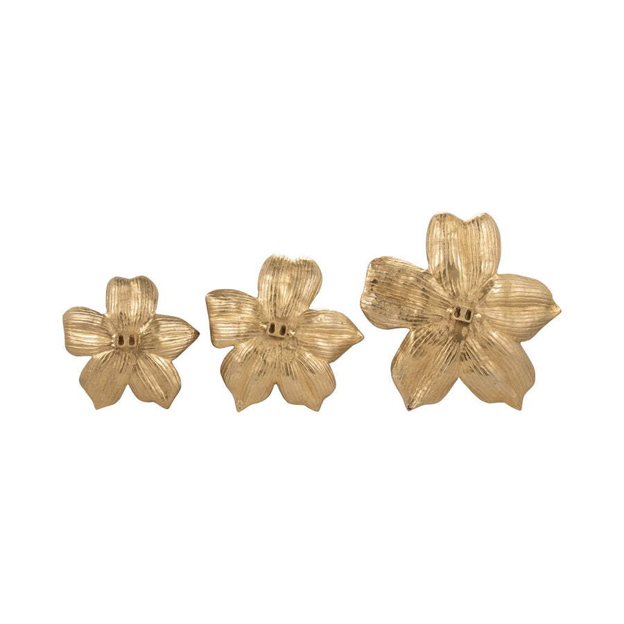 ROMMIE GOLD WALL FOLWERS - SET OF 3