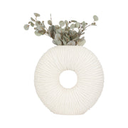 NATALY LARGE QUARTZ RESIN VASE , WHITE