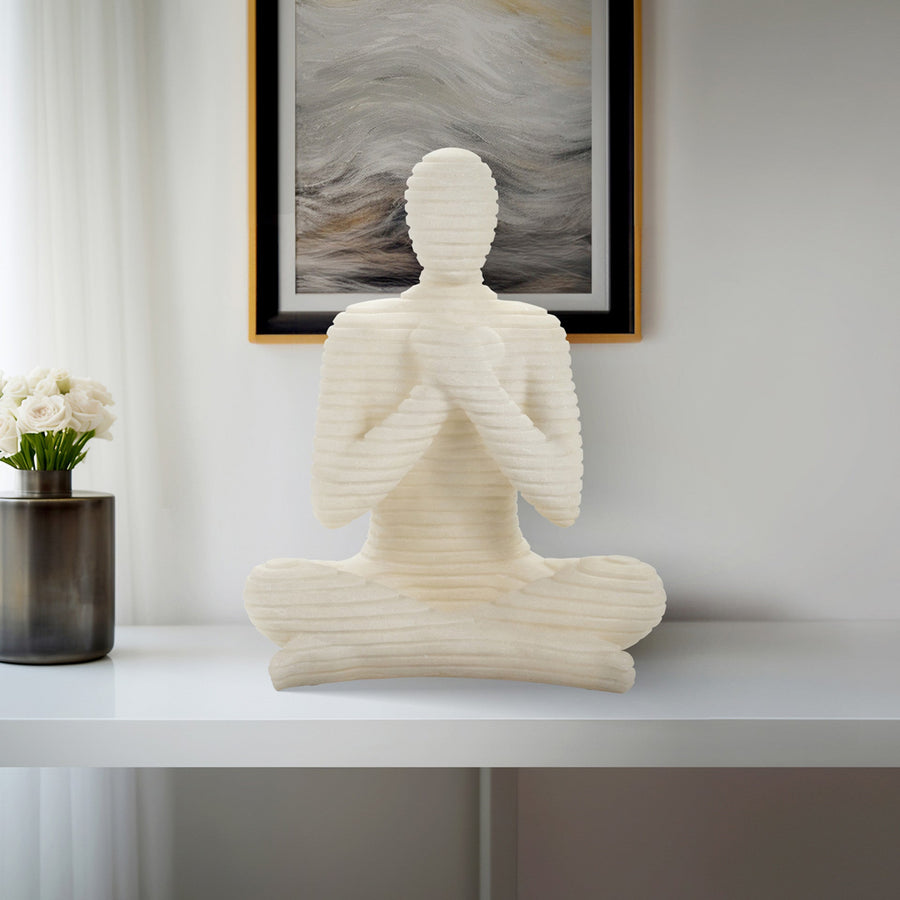 AVALON ZEN QUARTZ RESIN STATUARY , WHITE