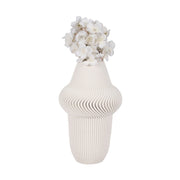 14" ANTILLES 3D PRINTED VASE, IVORY/BEIGE