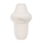 14" ANTILLES 3D PRINTED VASE, IVORY/BEIGE