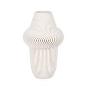 14" ANTILLES 3D PRINTED VASE, IVORY/BEIGE