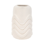 15" PROVIDENCE 3D PRINTED VASE, IVORY/BEIGE