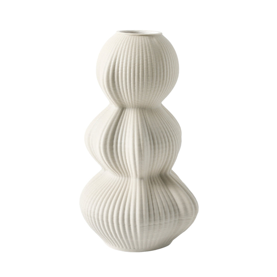 12" SAMANA 3D PRINTED VASE , WHITE SAND