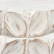 FIG END TABLE DISTRESSED WHITE WOOD