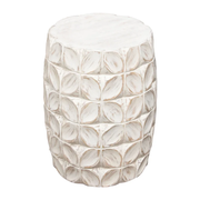 FIG END TABLE DISTRESSED WHITE WOOD