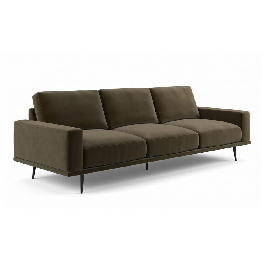 CARLTON DUSTY BROWN VELVET SOFA