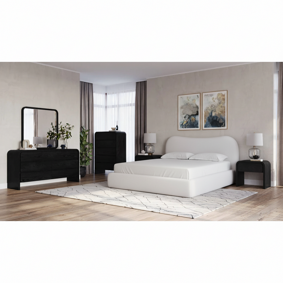 ELORA NIGHTSTAND & DREESER WITH MIRROR