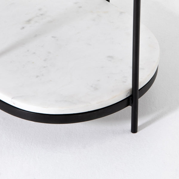 FELIX OVAL ACCENT TABLE - HAMMERED GREY