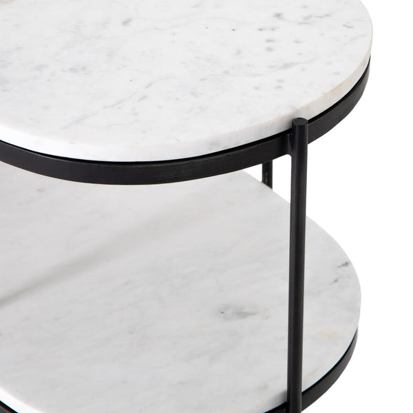 FELIX OVAL ACCENT TABLE - HAMMERED GREY