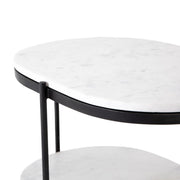 FELIX OVAL ACCENT TABLE - HAMMERED GREY