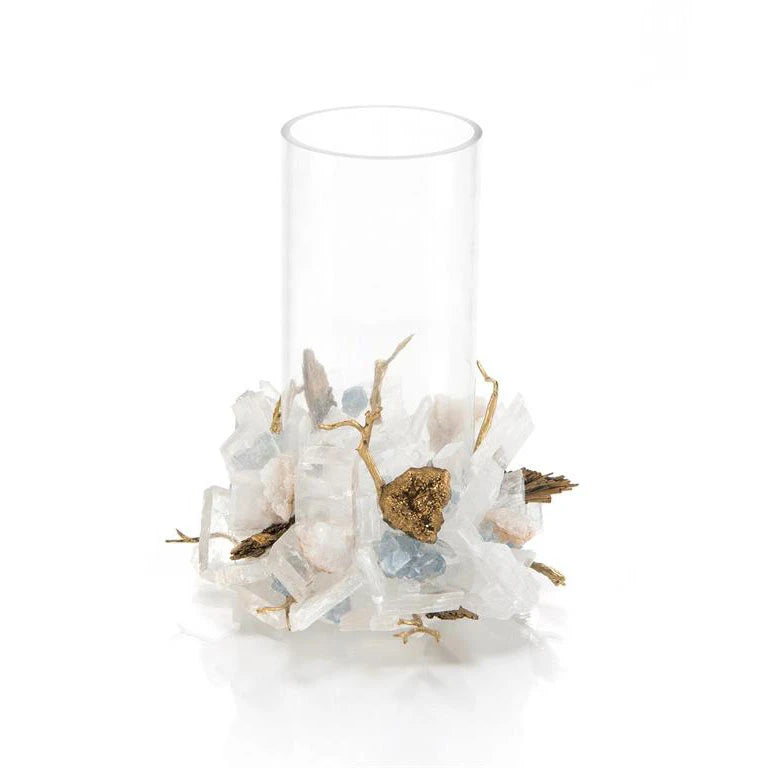 ILLUMINATOR/VASE IN CRYSTALS AND BRASS