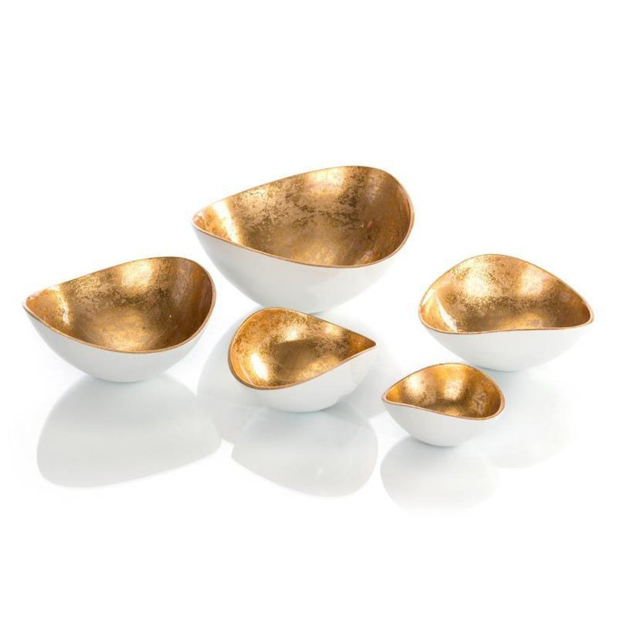 SET OF FIVE GOLD LUSTER BOWLS